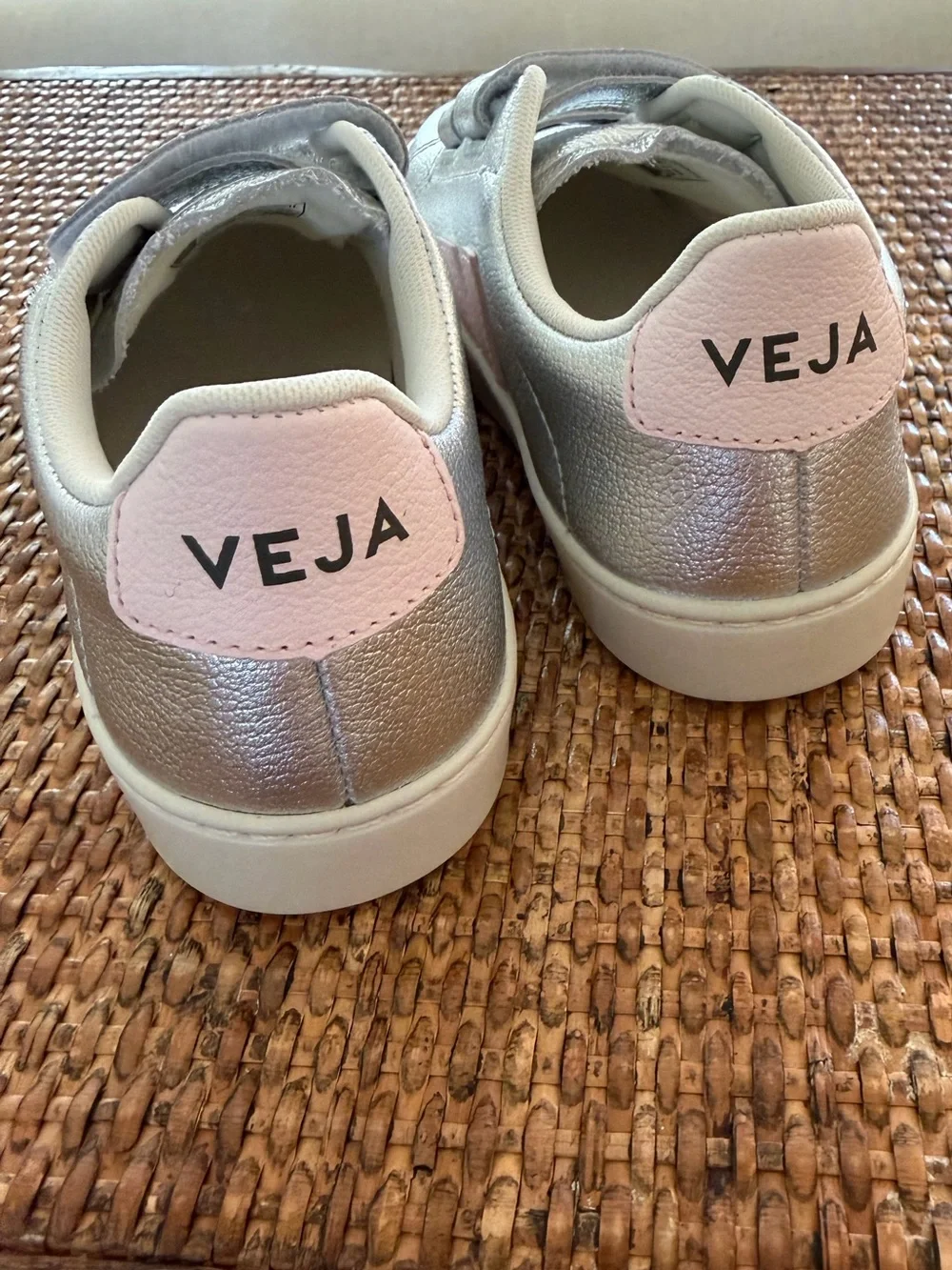 Veja Kids Silver Velcro Sneakers
